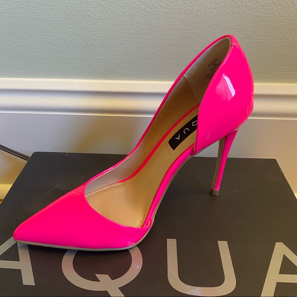 Neon Pink d’orsay stilettos 7M